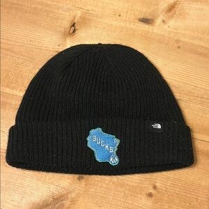 Milwaukee Bucks North Face Black Beanie